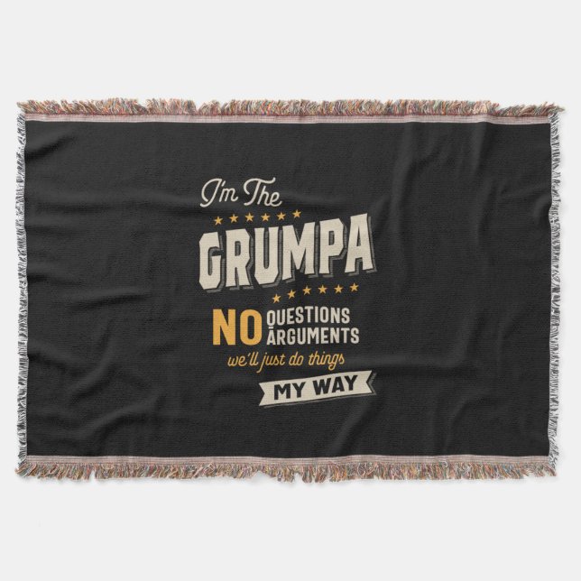 Father's Day | Grumpa Way Funny Grandpa Throw Blanket (Front)