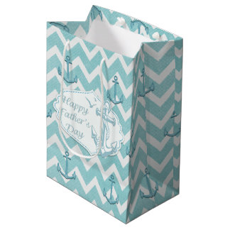 Father's Day - "Happy Father's Day" - Nautical Medium Gift Bag