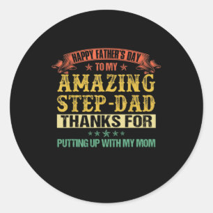 Father's Day Happy Father's Day To Step Dad Classic Round Sticker