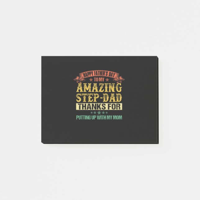 Father's Day | Happy Father's Day To Step Dad Post-it Notes (Front)
