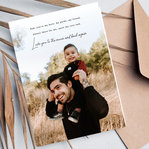 Fathers Day Heartfelt Quote Flat Holiday Card