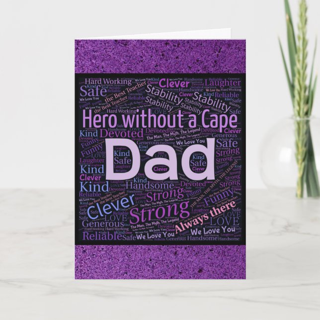 Father's Day Hero Dad Holiday Card (Front)