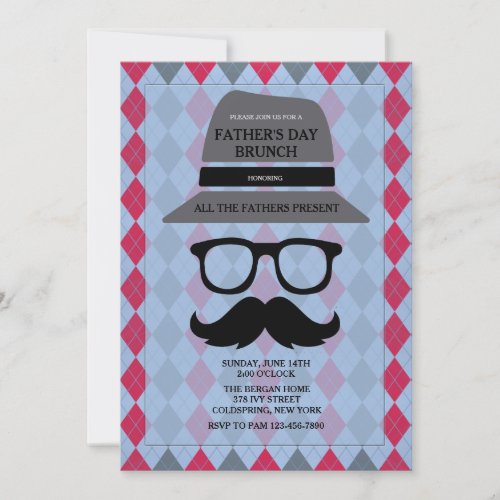 Fathers Day Hipster Invitation
