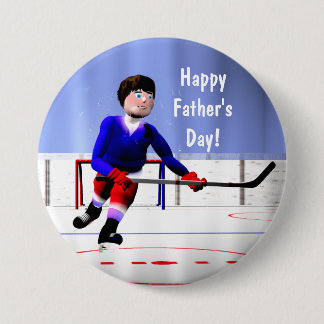 Fathers Day Hockey Overtime Pinback Button