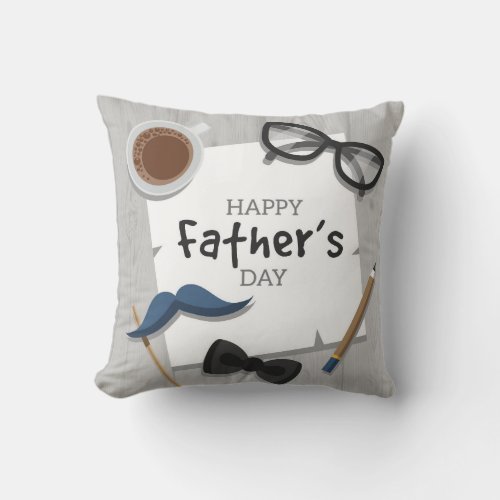 Fathers Day Holiday Greeting Throw Pillow