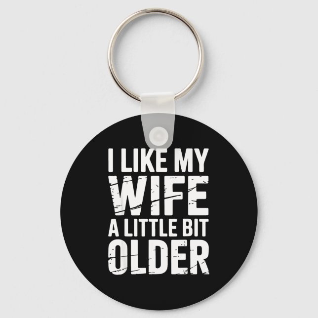 Father's Day Humor Joke I Like My Wife A Little Bi Keychain (Front)