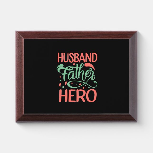 Father's Day Husband Father Hero Award Plaque (Horizontal)