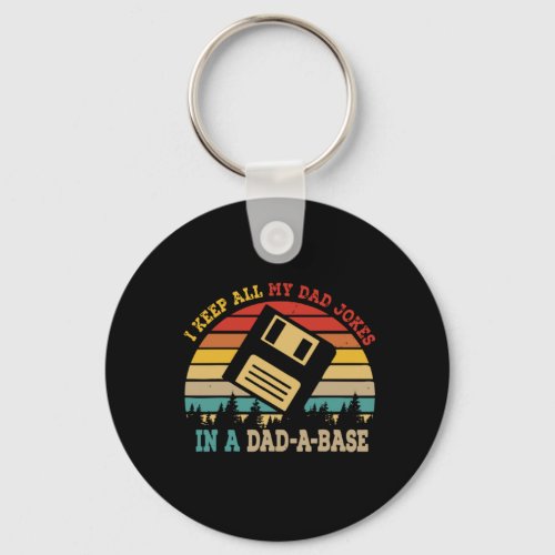 Fathers Day I Keep All My Dad Jokes Keychain