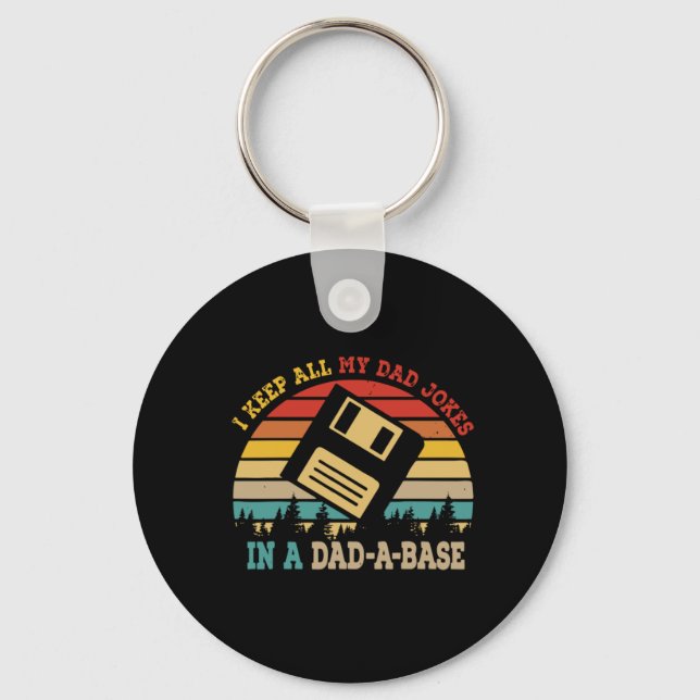 Father's Day I Keep All My Dad Jokes Keychain (Front)