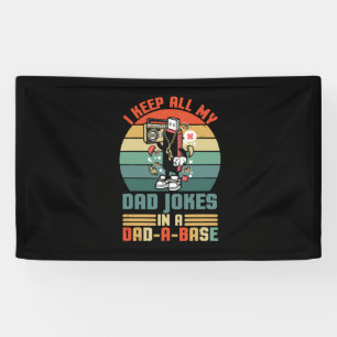 Father's Day I Keep All My Daddy Jokes Banner