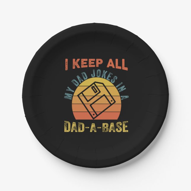 Father's Day I Keep All My Father Jokes Paper Plates (Front)