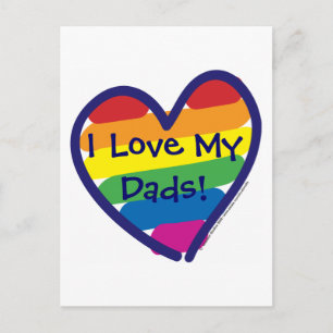 Father's Day I Love My Dads Postcard