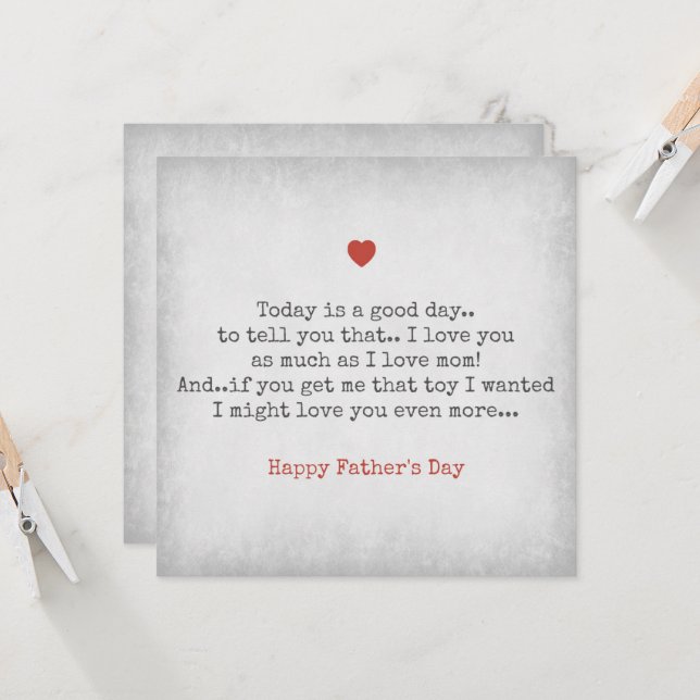 Father's Day I love you as much as mom Card (Front/Back In Situ)