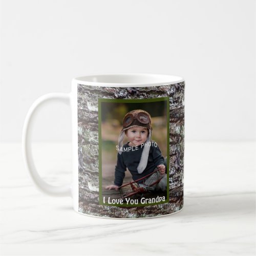 Fathers Day I Love You Grandpa Tree Bark Country Coffee Mug