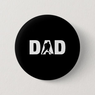 Fathers Day Ice Hockey Player Mens Ice Hockey Dad  Button