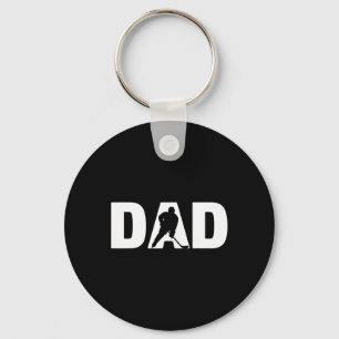 Fathers Day Ice Hockey Player Mens Ice Hockey Dad Keychain