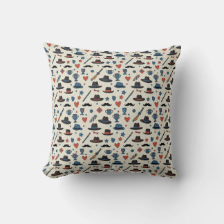 Father's Day Icons Pattern Throw Pillow
