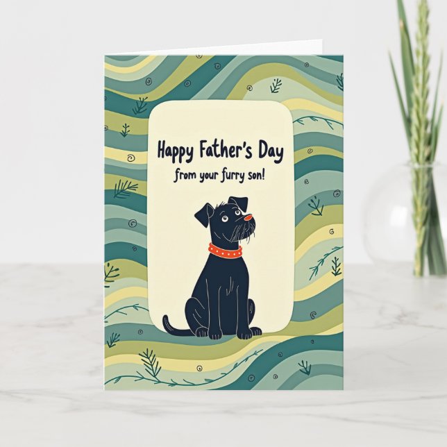 Fathers Day Illustration Pet Love Card (Front)