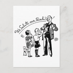 Fathers Day Illustration Postcard