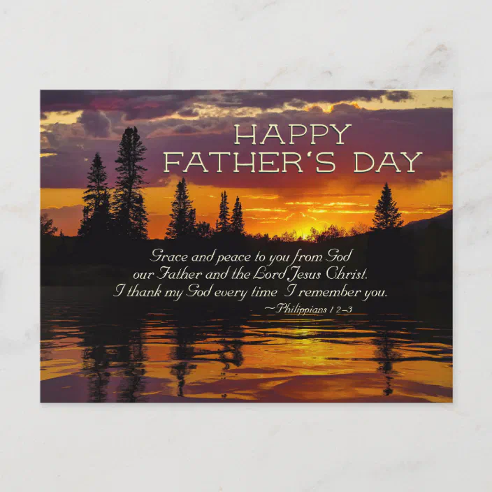 Inspirational Bible Verse Of The Day Father's Day Inspirational Bible Verse, Sunset Postcard | Zazzle.com