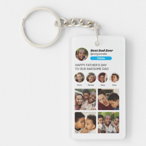 Fathers Day Instagram Profile Photo Cool Dad Keychain