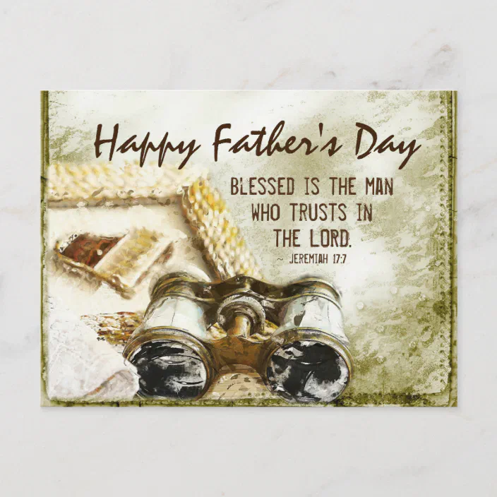 Verses For Father S Day Fathers Day Jeremiah 17:7 Blessed Is The Man Bible Postcard | Zazzle.com