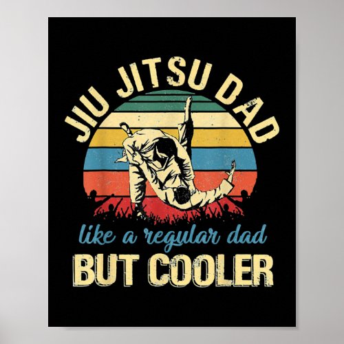 Fathers Day Jiu Jitsu Dad Training Vintage Poster