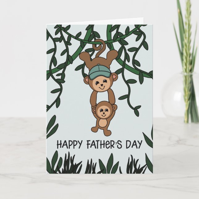 Father's Day Jungle Monkeys Card (Front)