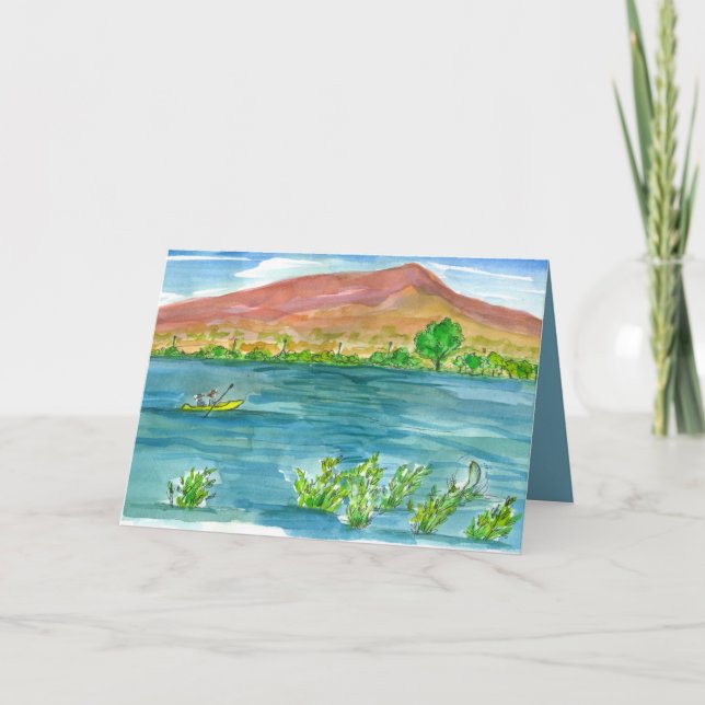 Father's Day Kayak Mountain Lake Adventure Card (Front)