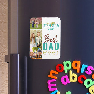 Father's Day Keepsake 3 Photo Magnet