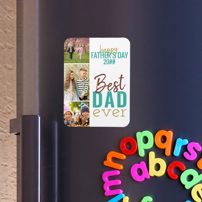Father's Day Keepsake 3 Photo Magnet (Creator Uploaded)