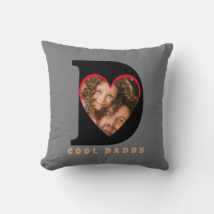 Father's Day Keepsake Photo Dad Heart Collage Throw Pillow