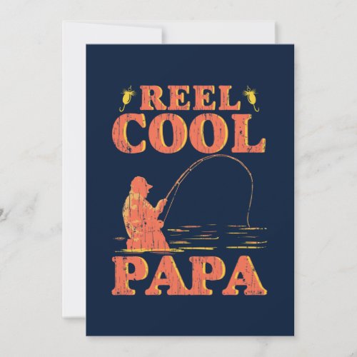 Fathers Day Kids Photo Fishing Dad Reel Cool Papa Card