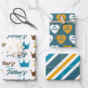 Father's Day King Dad Set Wrapping Paper Sheets