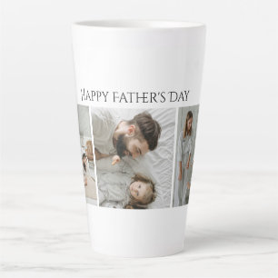 Father's Day Latte Mug – Custom 3 Photo & Text