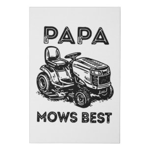 Fathers Day Lawn Tractor Riding Lawn Mower  Faux Canvas Print