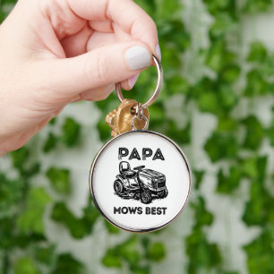 Fathers Day Lawn Tractor Riding Lawn Mower Keychain