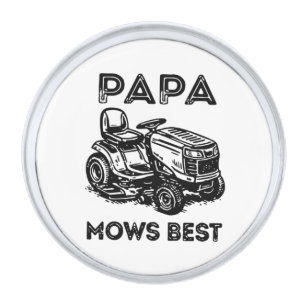 Fathers Day Lawn Tractor Riding Lawn Mower  Silver Finish Lapel Pin