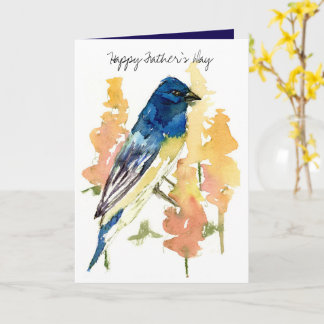 Father's Day Lazuli Bunting Bird Nature Wildlife Card