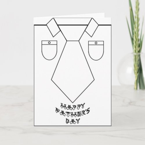 Fathers Day Line Art Shirt  Tie Necktie Font Smile Card