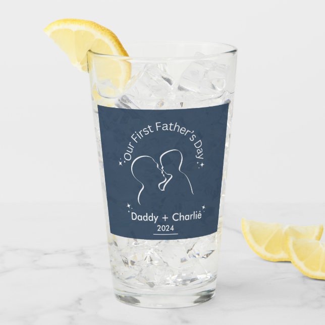 Father's Day Line Drawing Our First Father's Day Glass (Front Ice)