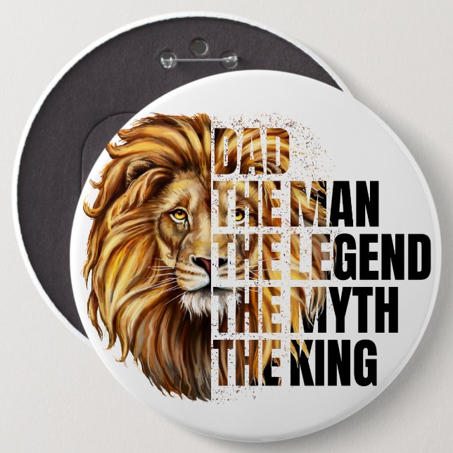Father's Day Lion Button (Front & Back)