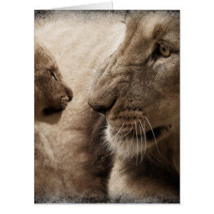 FATHER'S DAY LION & CUB DAD HUGE GREETING CARDS