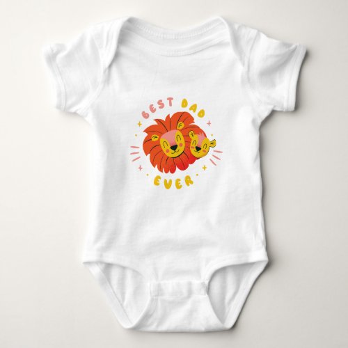 Fathers day lions cute design baby bodysuit