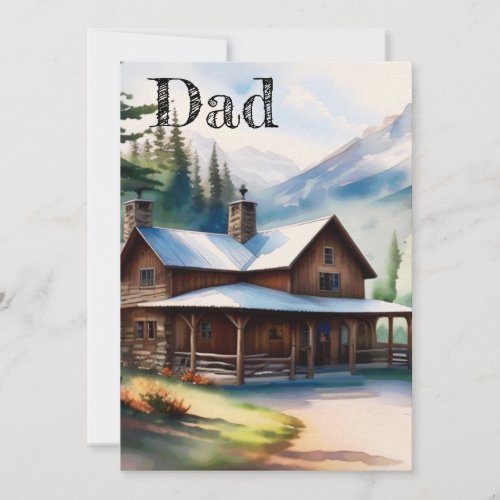 Fathers Day Log Home Card