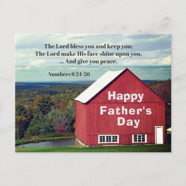 Father's Day Lord Bless You Numbers 6 24-26 Bible Postcard (Front)