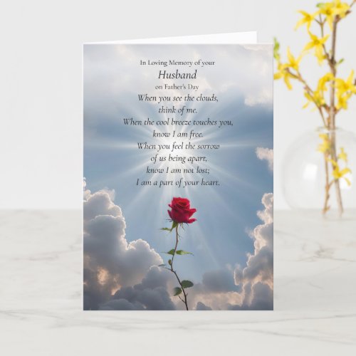 Fathers Day Loss of Husband Remembrance Card
