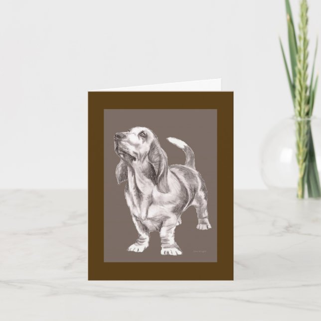Father's Day lovable Bassett hound Card (Front)