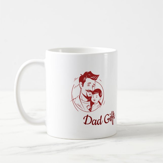 Father's Day Love - Dad & Baby Embrace Silhouette Coffee Mug (Left)
