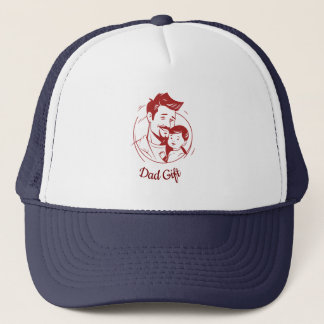 Father's Day Love - Dad & Baby Embrace Silhouette Trucker Hat